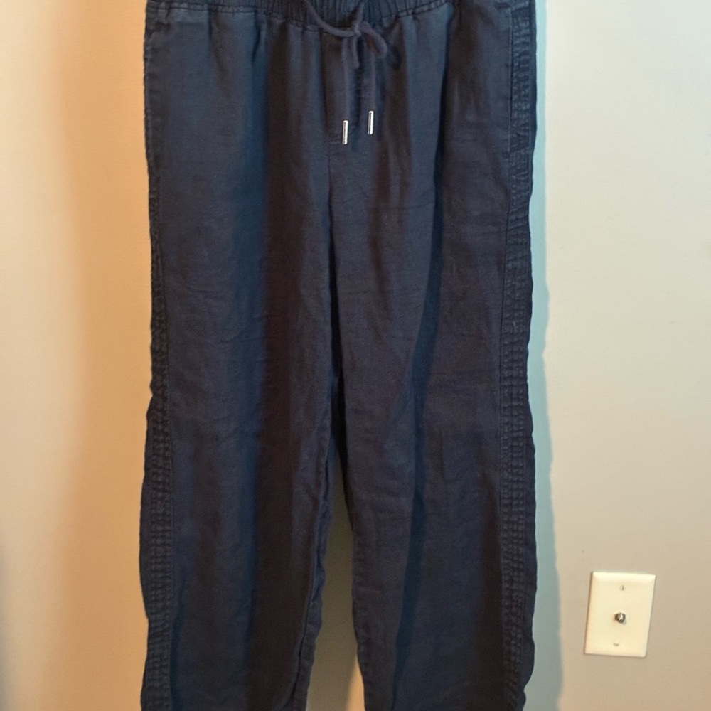 Quince Navy Linen Wide Leg Pants - Picture 4 of 6